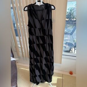 Banana Republic Black Geometric Midi Dress